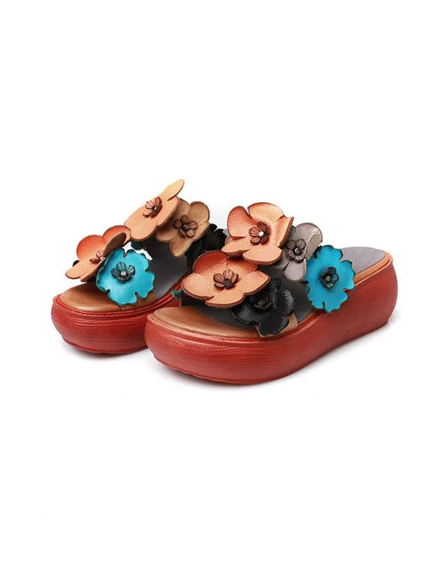 Handmade Retro Flower Summer Beach Slippers