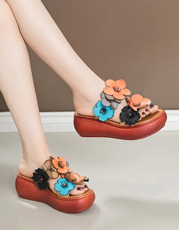 Handmade Retro Flower Summer Beach Slippers