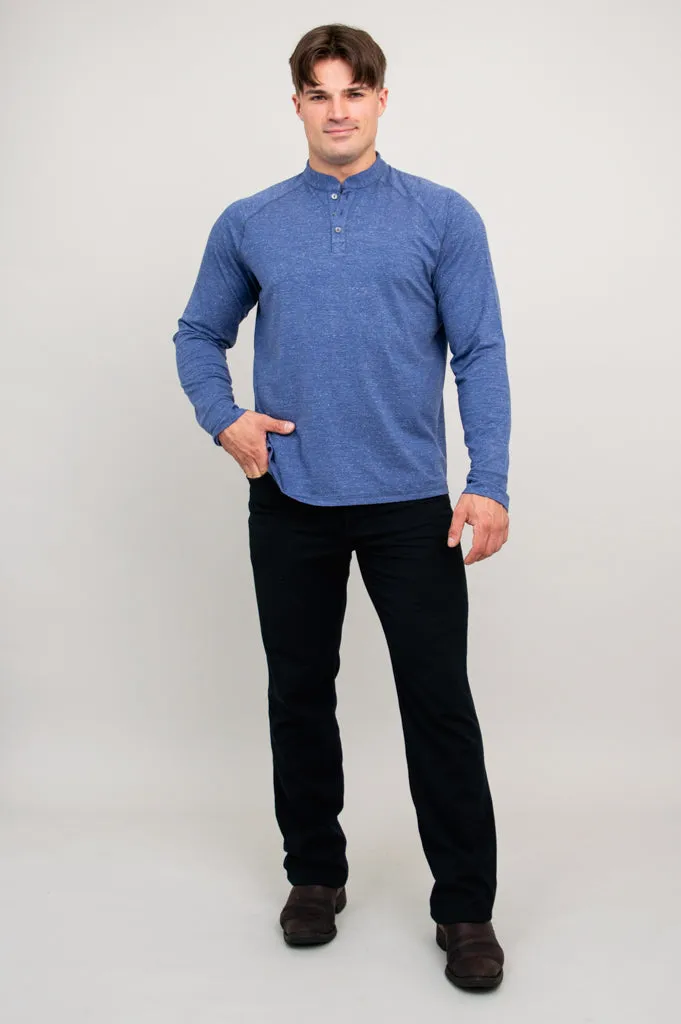 Henley Men's Shirt, Denim, Bamboo