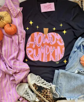 Howdy Pumpkin w/Bling Vneck - PREORDER