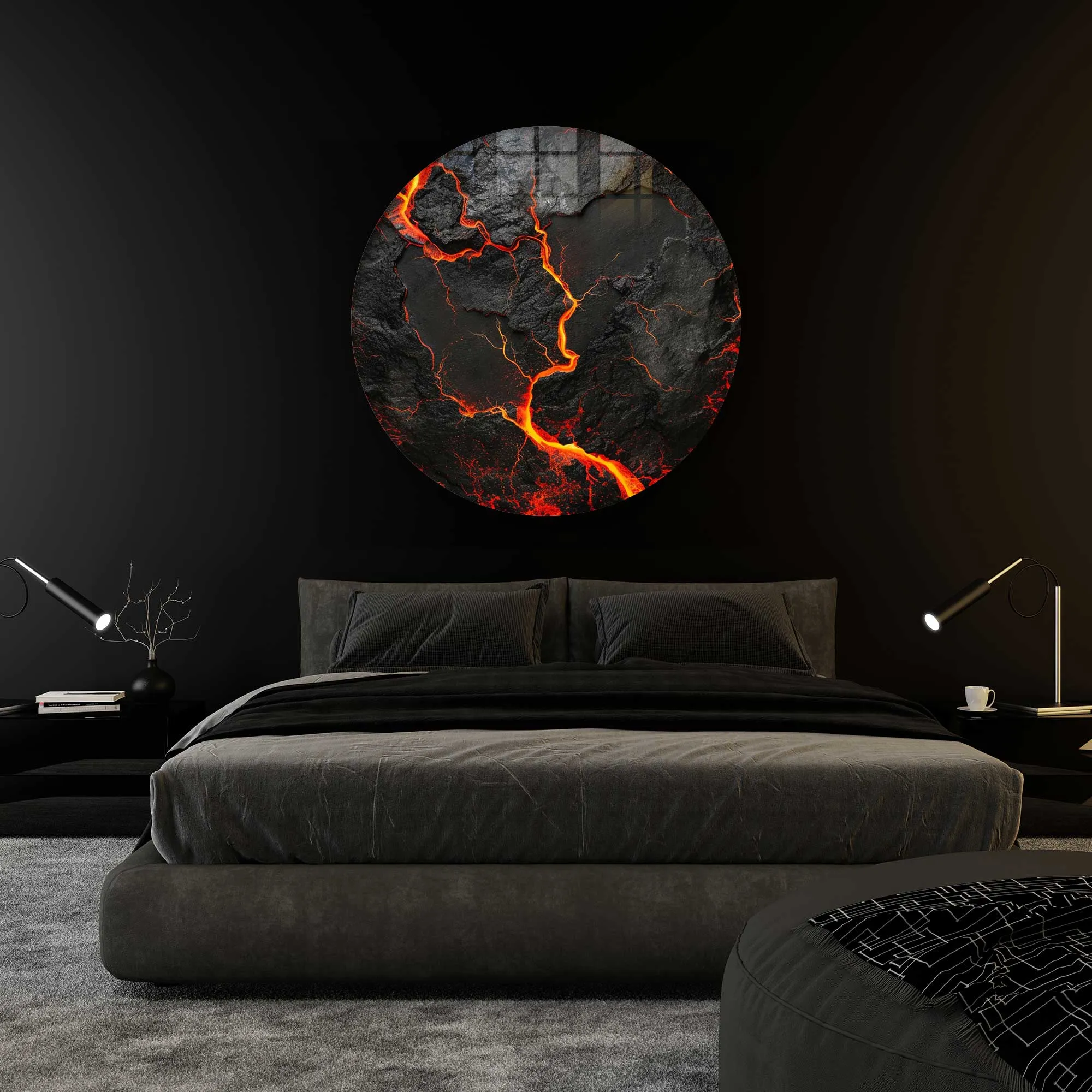 Lava - Rounded Glass Wall Art