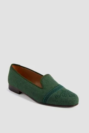 Loden Flannel Capped Slippers