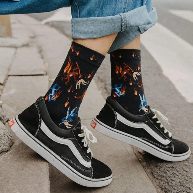 Long Socks With Colorful Print