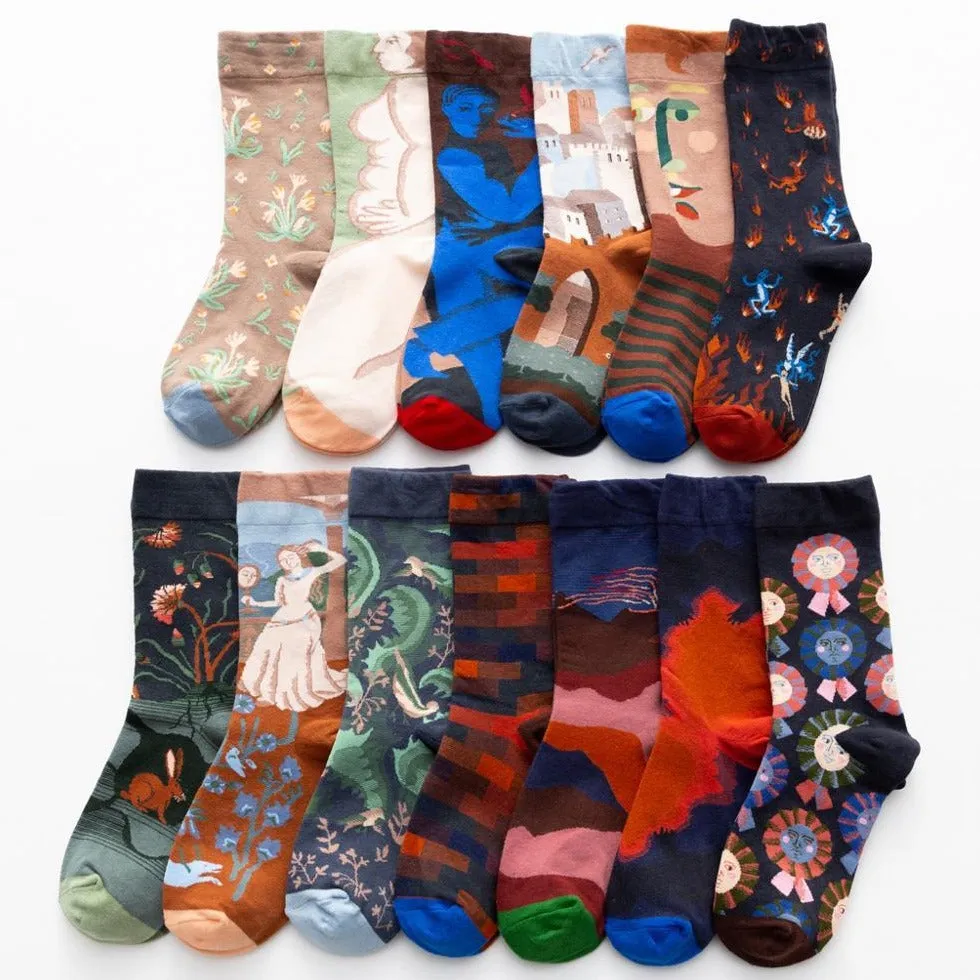 Long Socks With Colorful Print