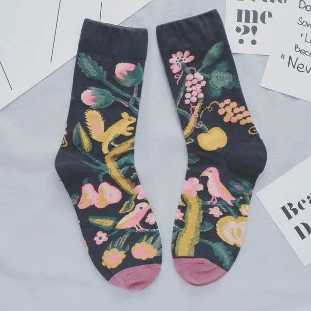 Long Socks With Colorful Print