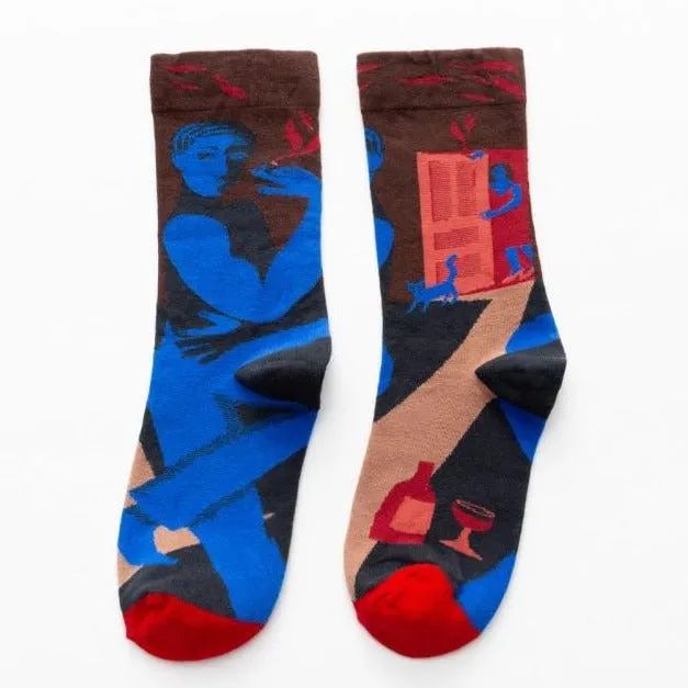 Long Socks With Colorful Print