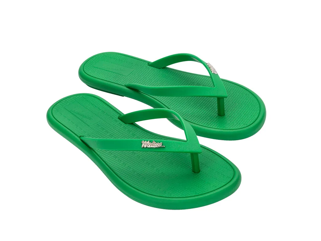 Melissa Sun Marina AD Green Flip Flops Slippers For Women