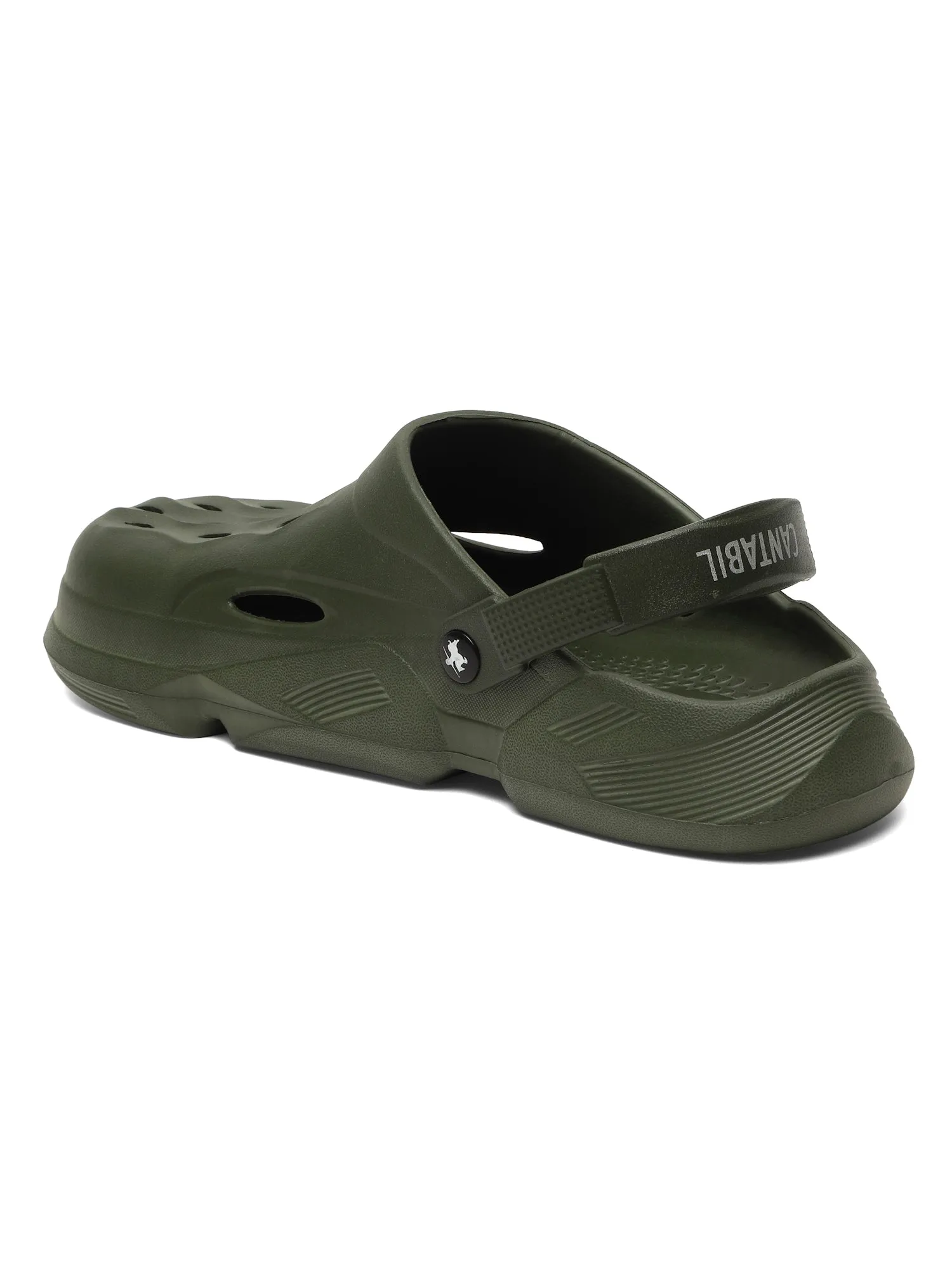 Men's Olive Green Solid Casual Comfortable Clogs