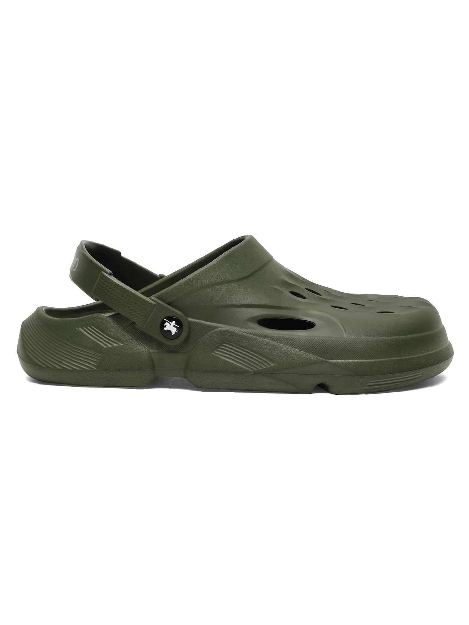 Men's Olive Green Solid Casual Comfortable Clogs