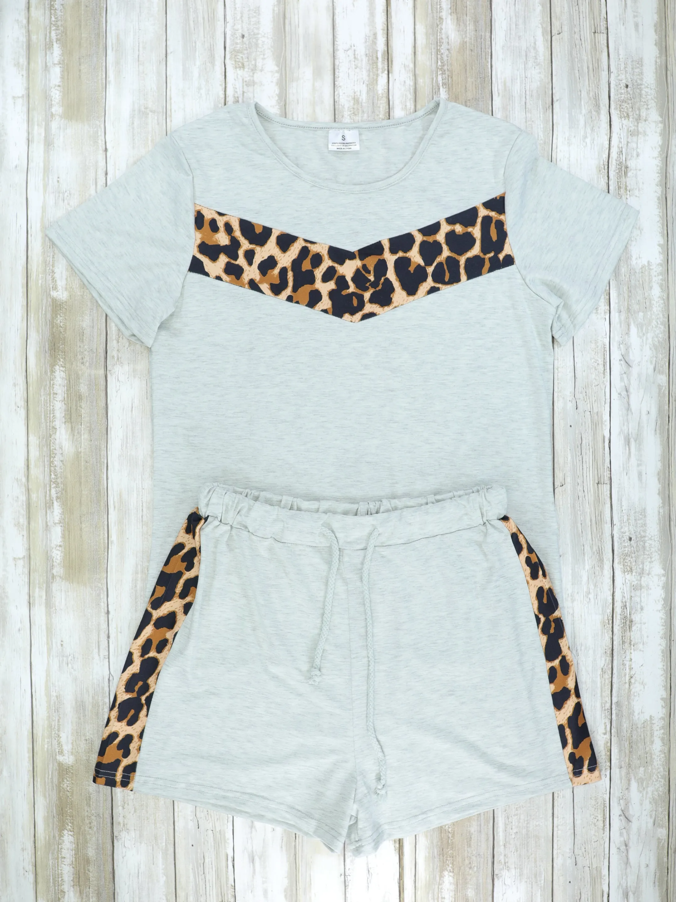 Mom & Me Grey Cheetah Loungewear Set