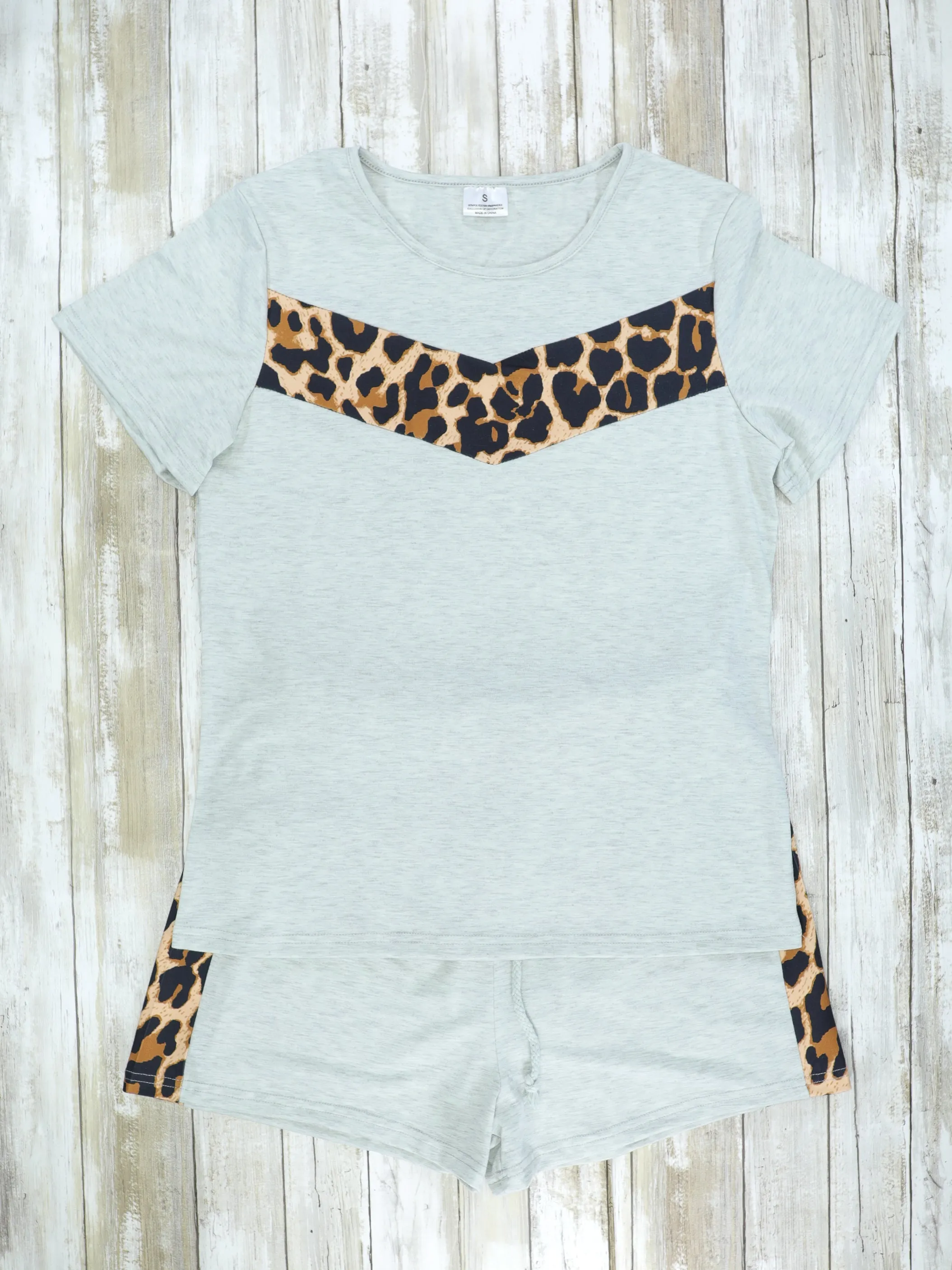 Mom & Me Grey Cheetah Loungewear Set