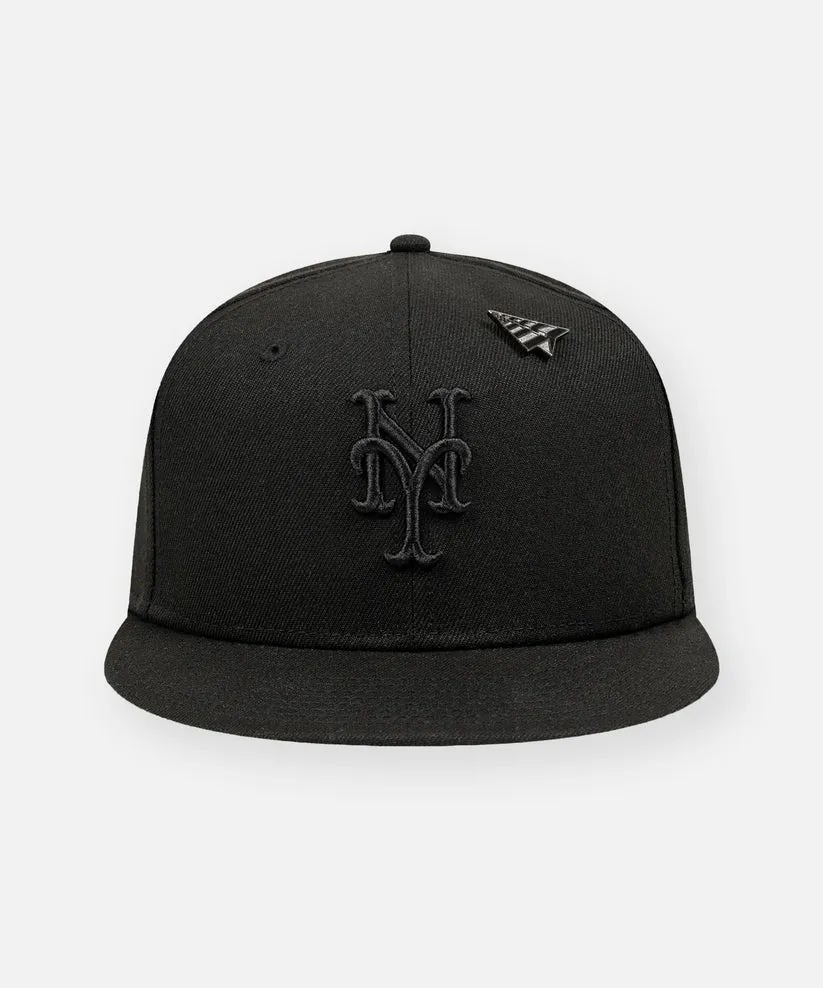 PAPER PLANES New York Mets Blackout 9FIFTY Snapback Hat