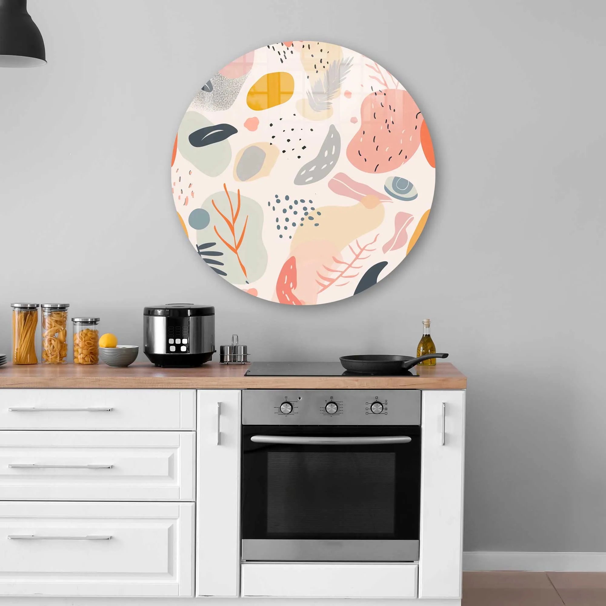 Pastel Objects- Rounded Glass Wall Art