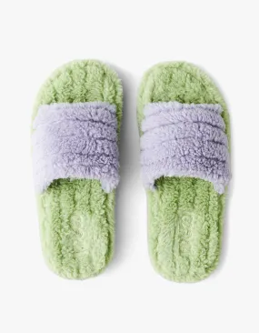 Quilted Sherpa Slippers - Mint Gelato