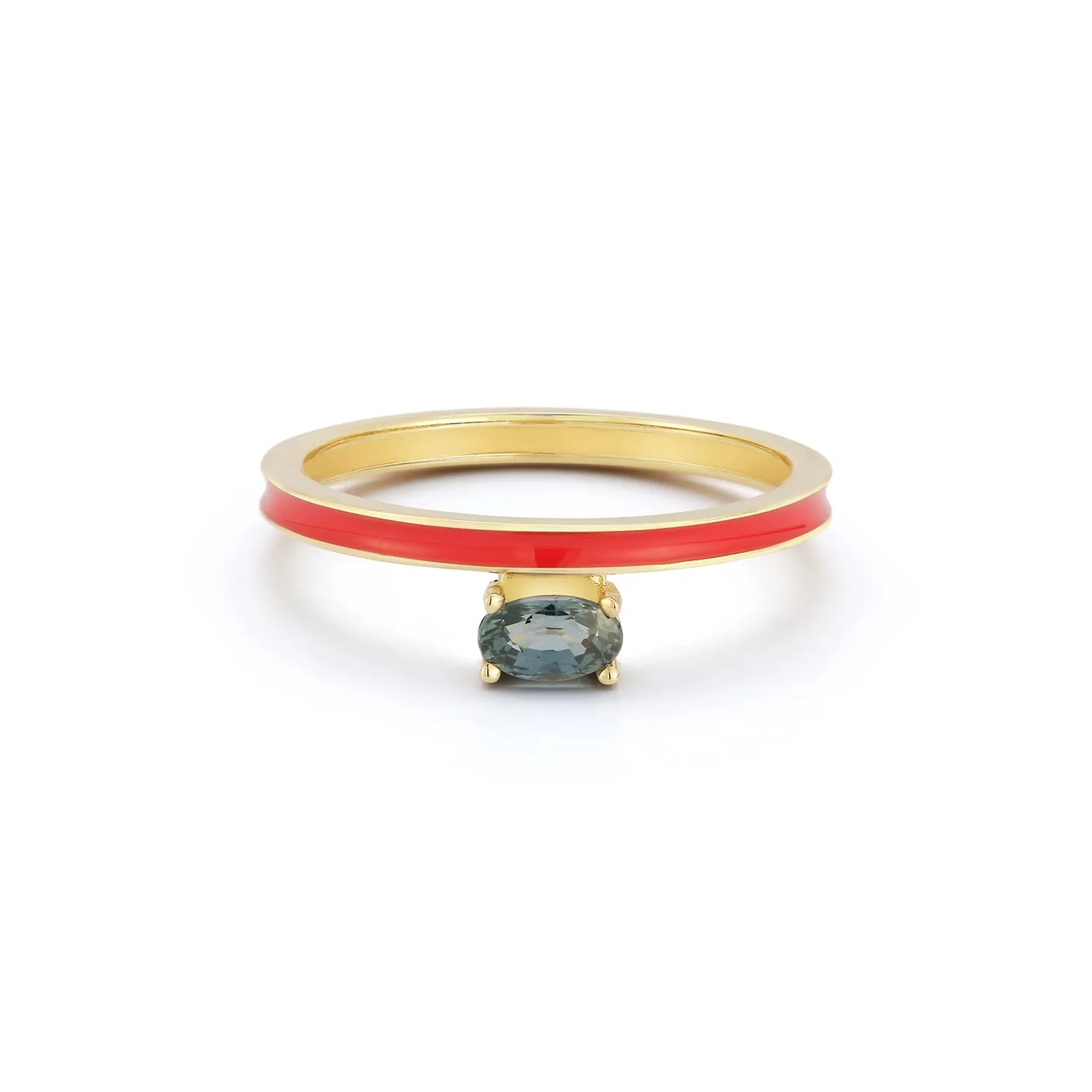 Rosy Red Enamel Ring