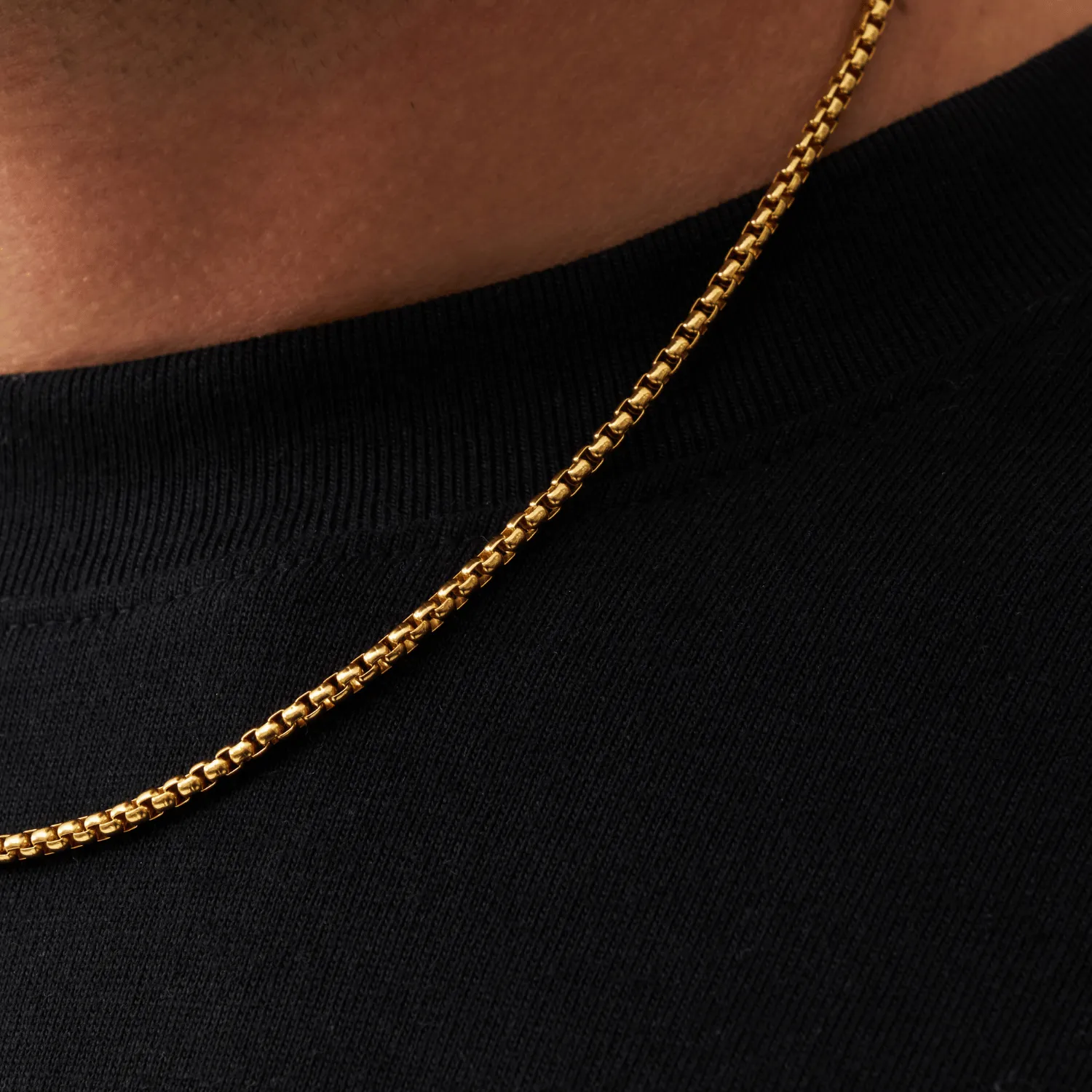 Round Box Chain (Gold) 3mm