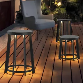 Round Stool Multifunctional Waterproof LED Black Modern Solar Lights