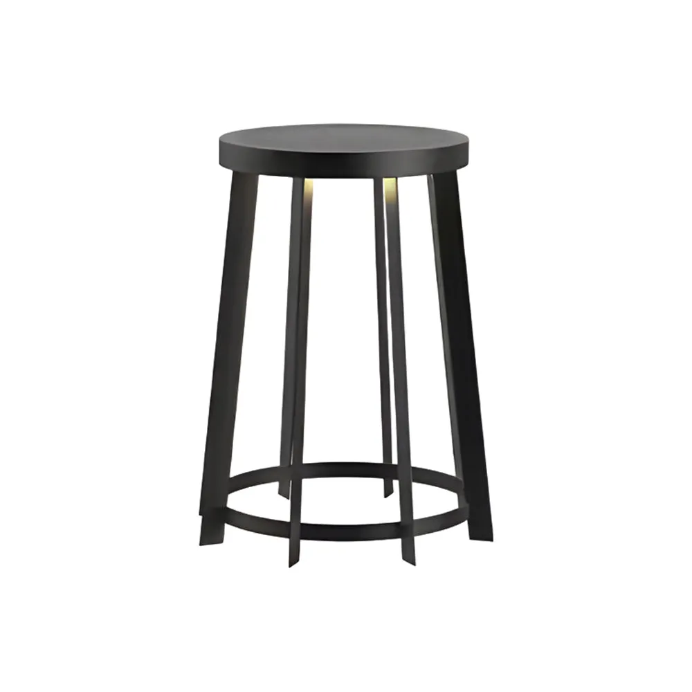 Round Stool Multifunctional Waterproof LED Black Modern Solar Lights