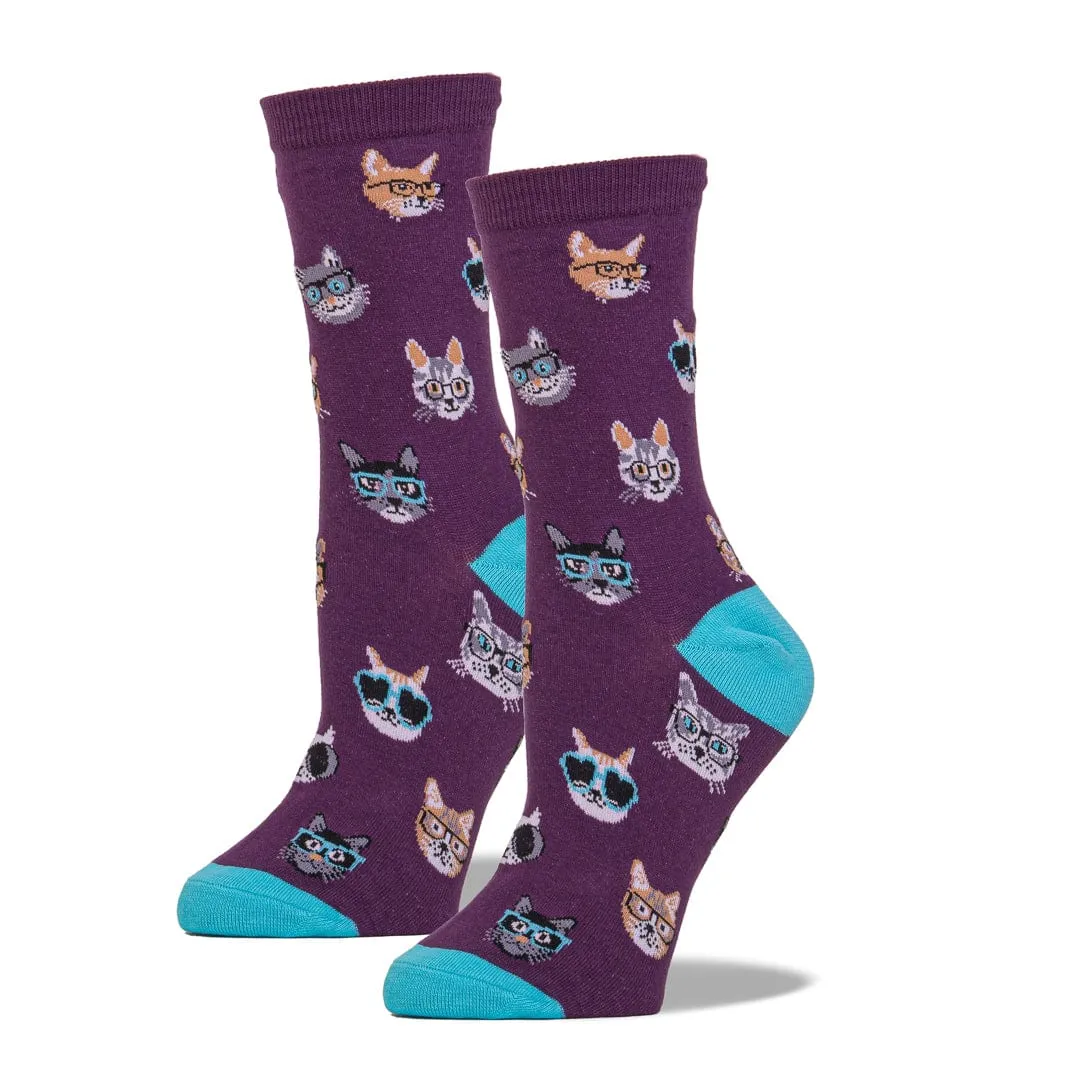 Smarty Cats Socks Women's Crew Sock