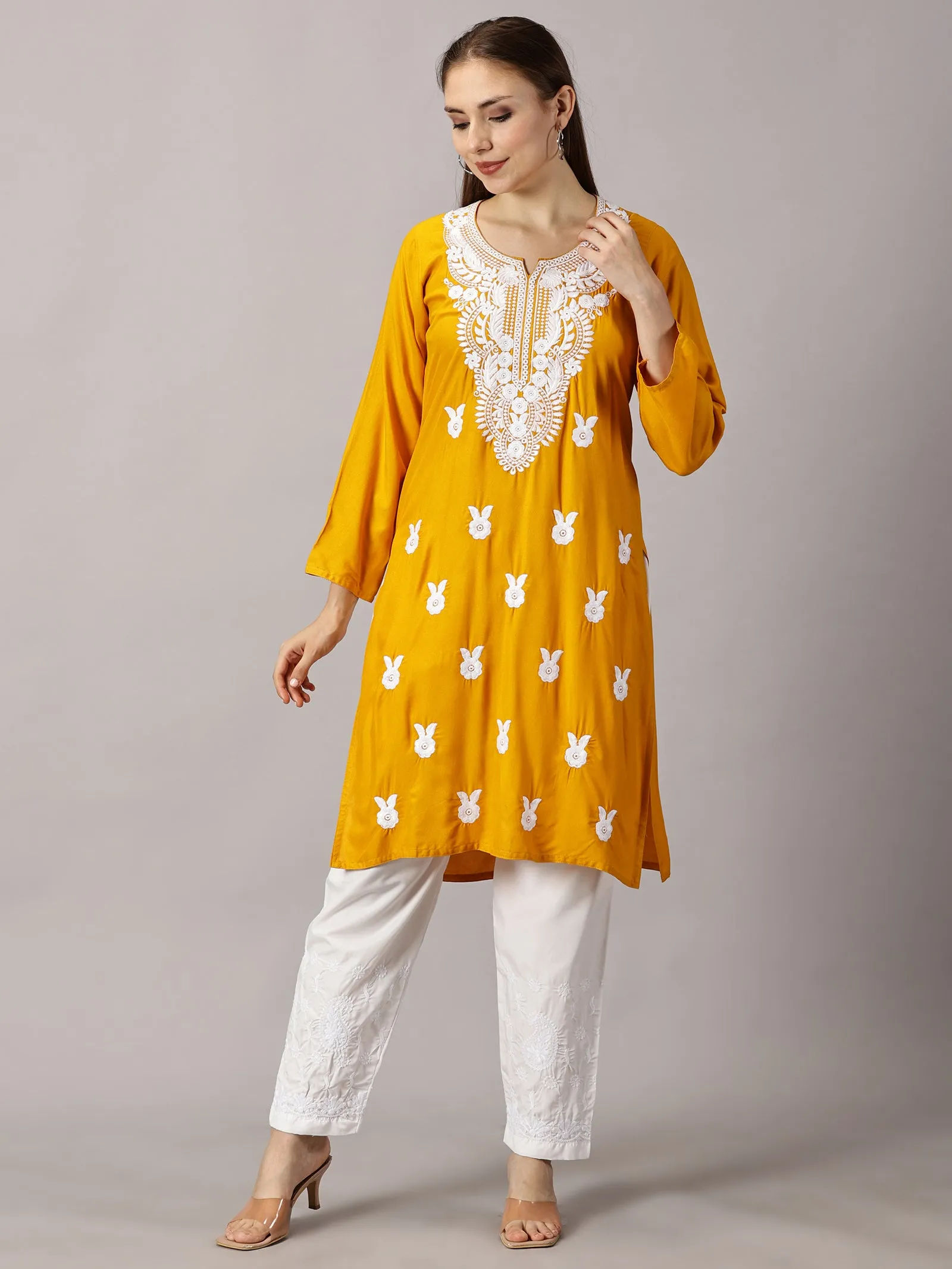 Soft rayon cotton kurti | Embroidered women’s kurti | Traditional ethnic wear