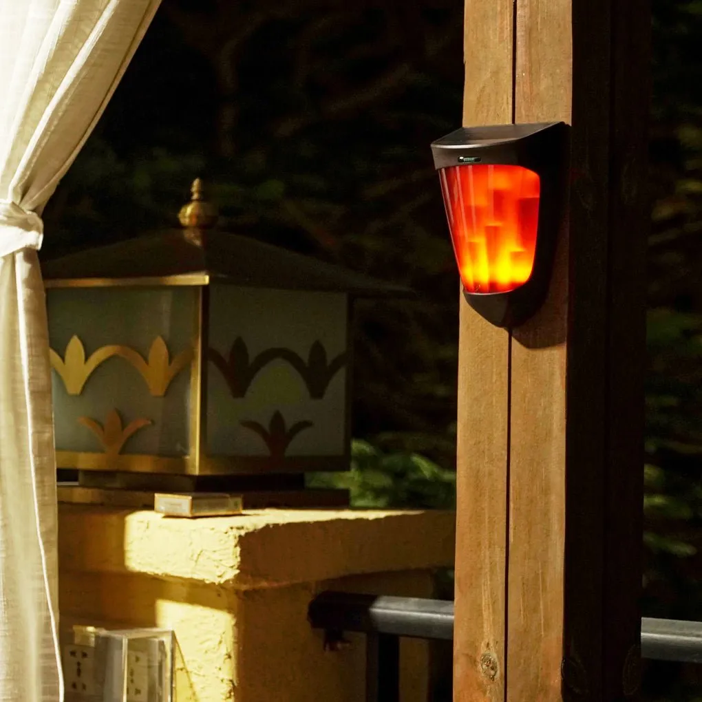 Solar Energy LED Outdoor Wall Lamp Flame Light Wall Sconce Lighting Wall Lights