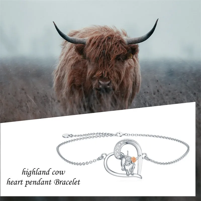 Sterling Silve Highland Cow Bracelet