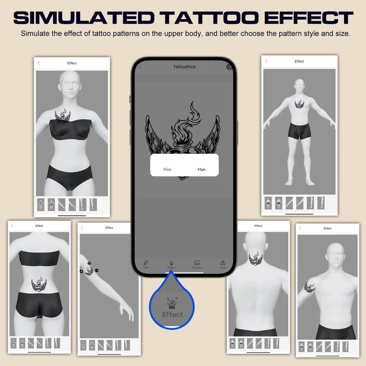 Stigma Bluetooth Wireless Tattoo Stencil Printer with 10pcs Transfer Paper MHT-P8008-US