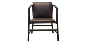 Swan Frame Leather Chair Dark Natural Elm