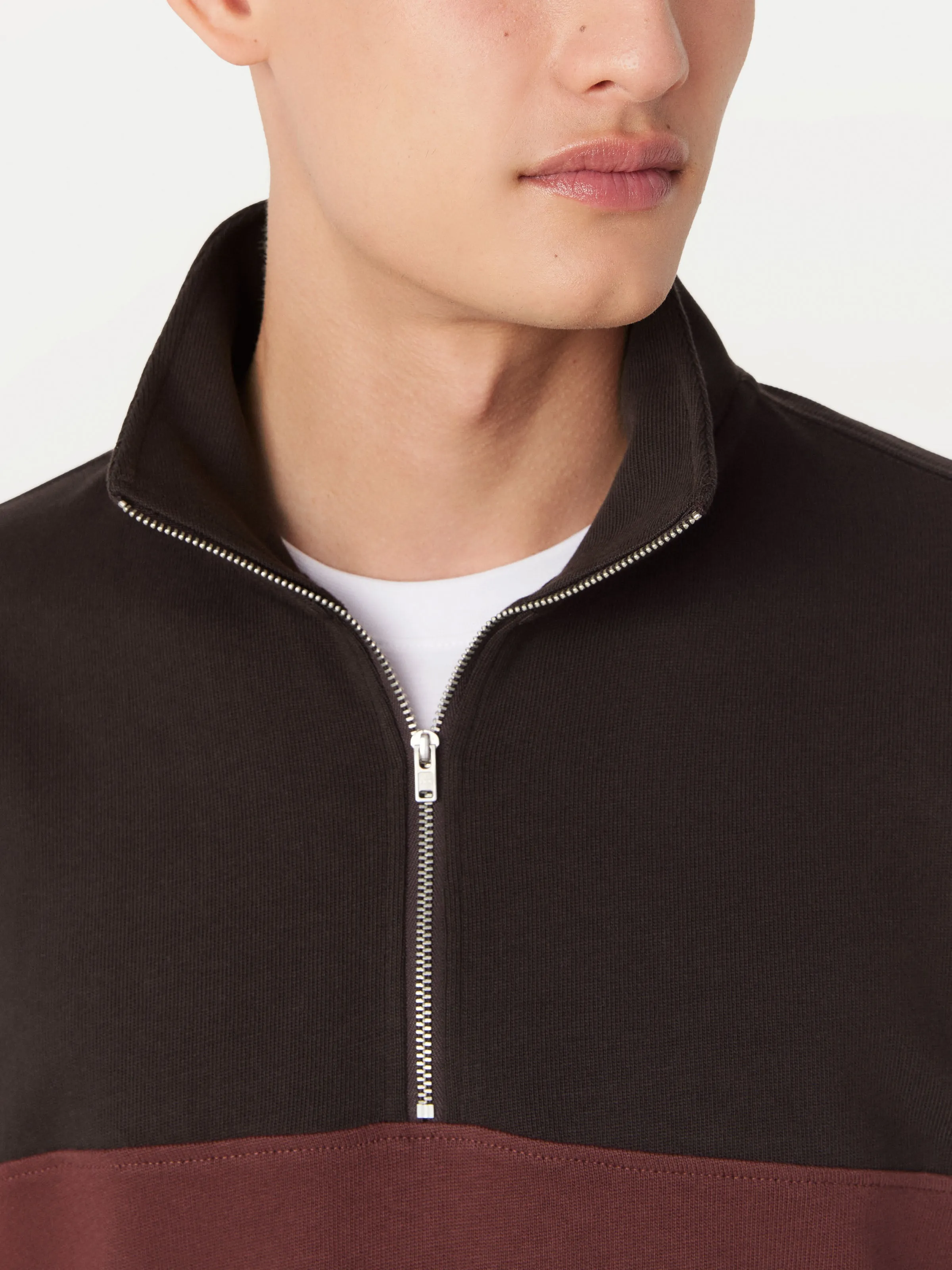 The Rugby Half Zip in Dark Chocolate