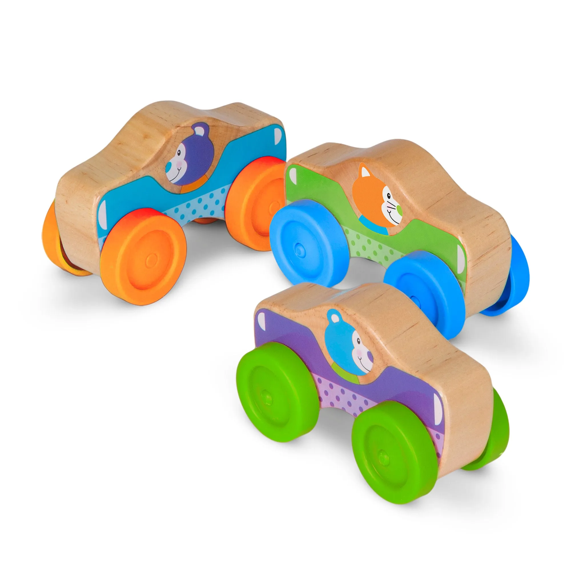 Wooden Animal Stacking Cars