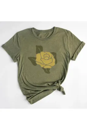 yellow rose tee - olive